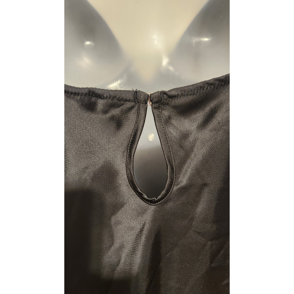 Victoria's Secret Dream Angels Black Satin & Rhinestone Slip Nightgown XS Y2K - Picture 8 of 13